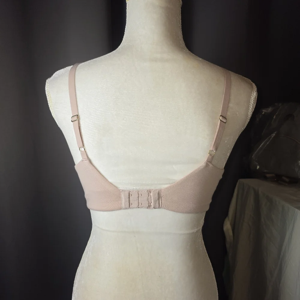 Natori 34DD Blush Pink Lace Underwire Balconette Bra Adjustable Straps Lined - Picture 4 of 6
